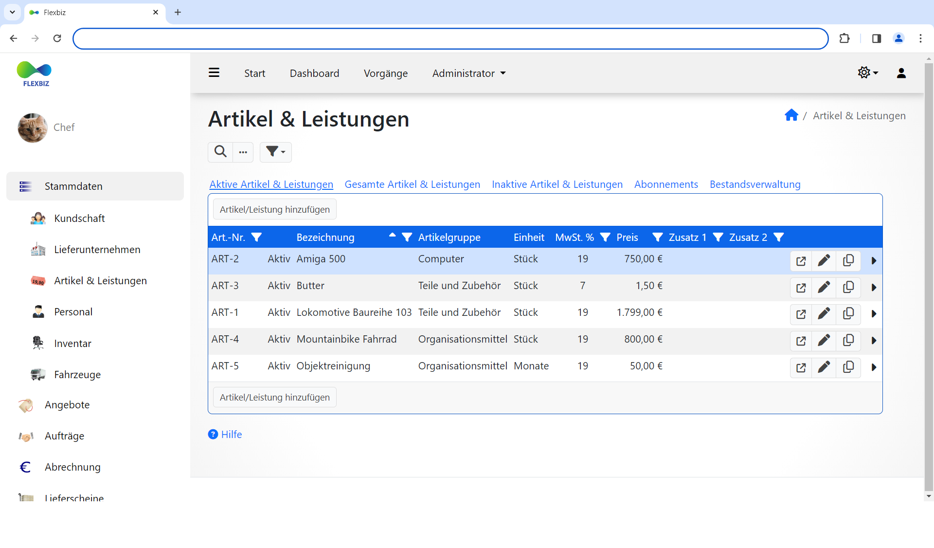 Artikelverwaltung