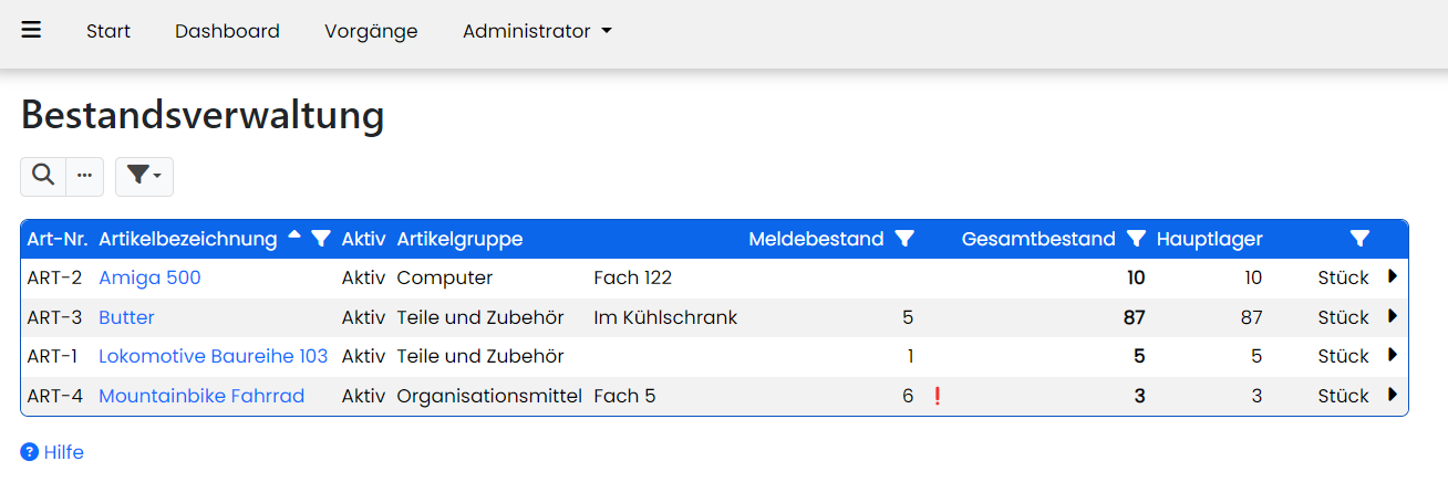 Bestandsverwaltung