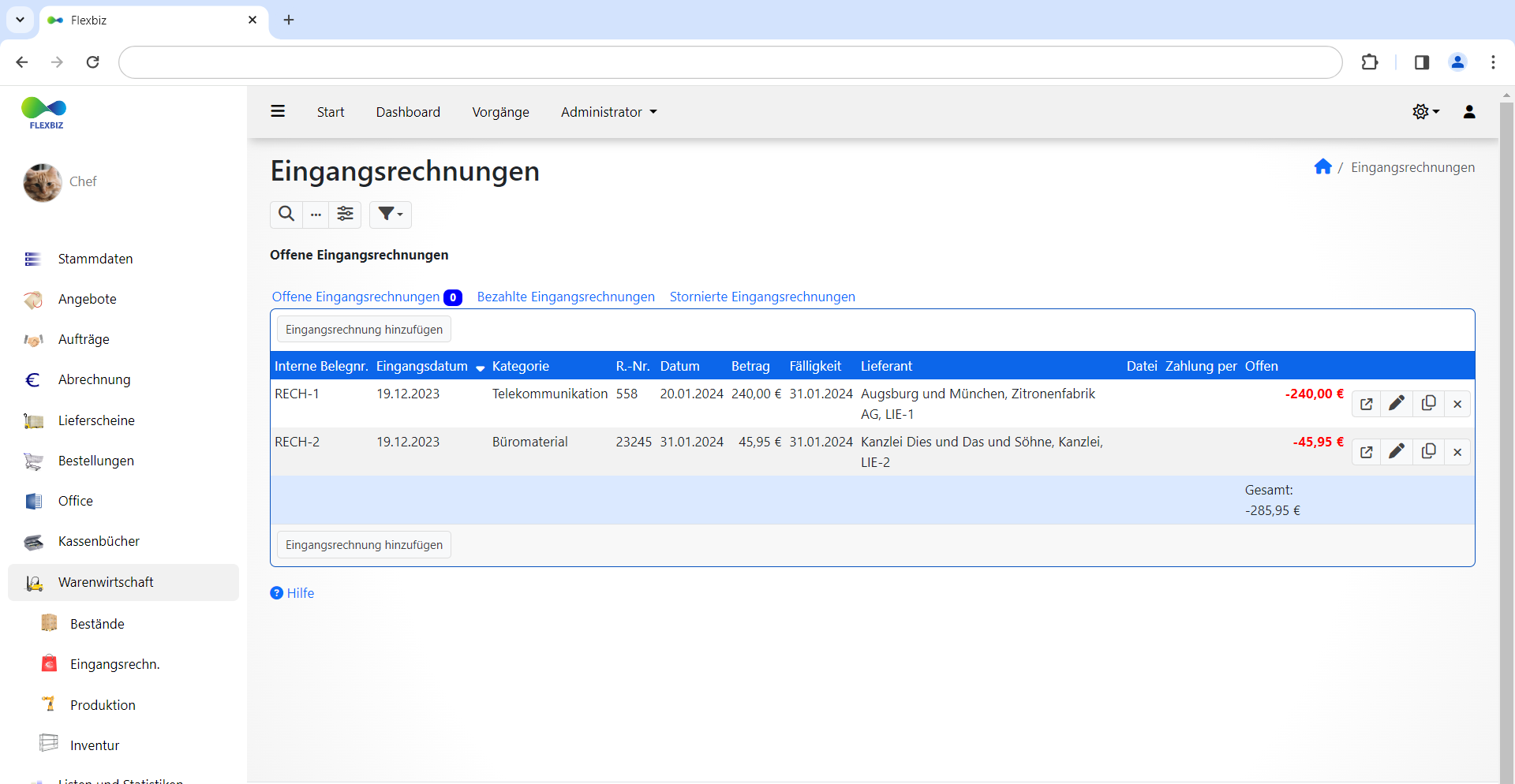 Eingangsrechnungen